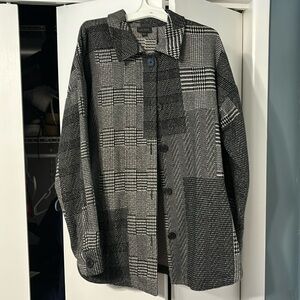 J Jill Black and White Plaid Shacket